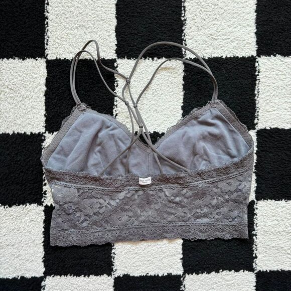 Gilly Hicks Grey Lace Longline Bralette M - Picture 2 of 4